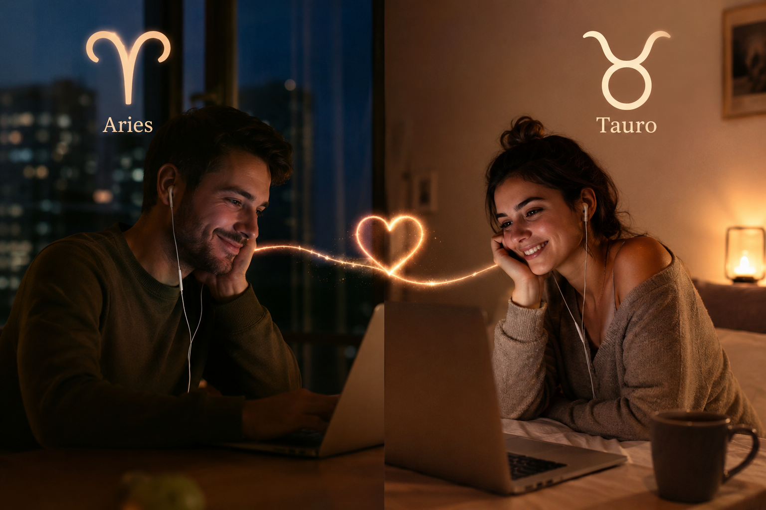 Aries y Tauro en una relación a distancia