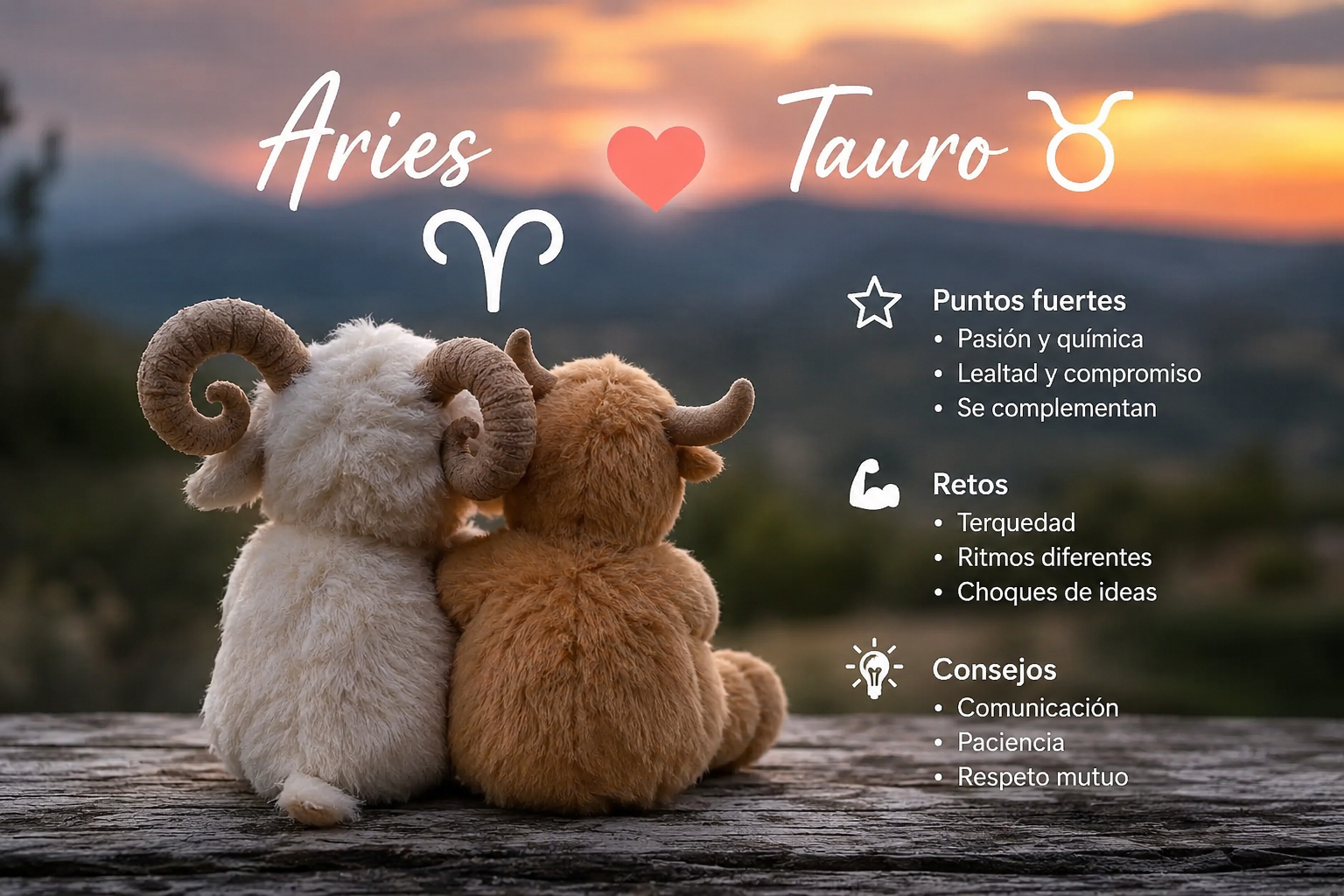 Compatibilidad Aries y Tauro en el amor: puntos fuertes, retos y consejos